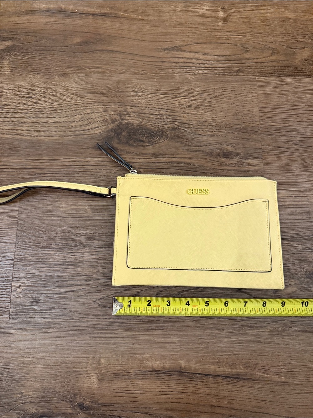 GUESS Yellow Wristlet Clutch